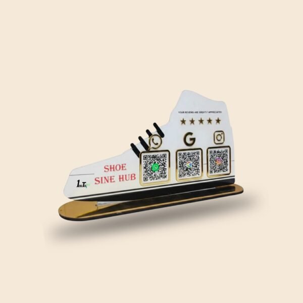 Trendy Shoes Design 3-in-1 QR Code Standee