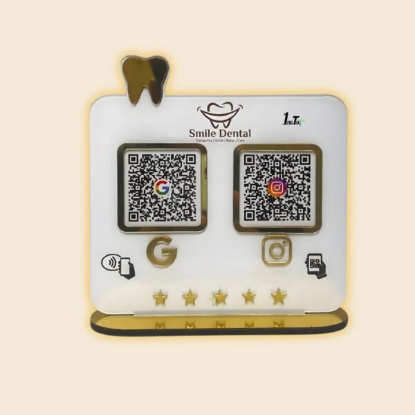 Smart NFC 2-in-1 Standee for Dentists – Scan or Tap to Connect