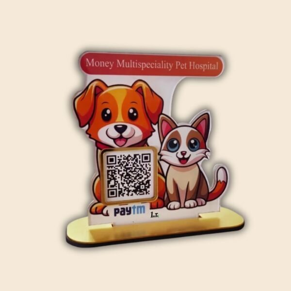 Creative Puppy Shape QR Code Display Standee
