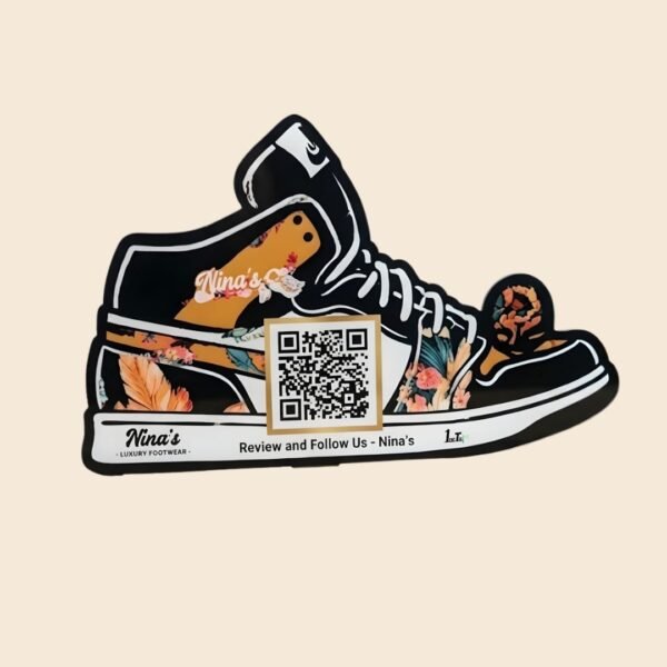 Stylish Shoe Design Single QR Code Standee