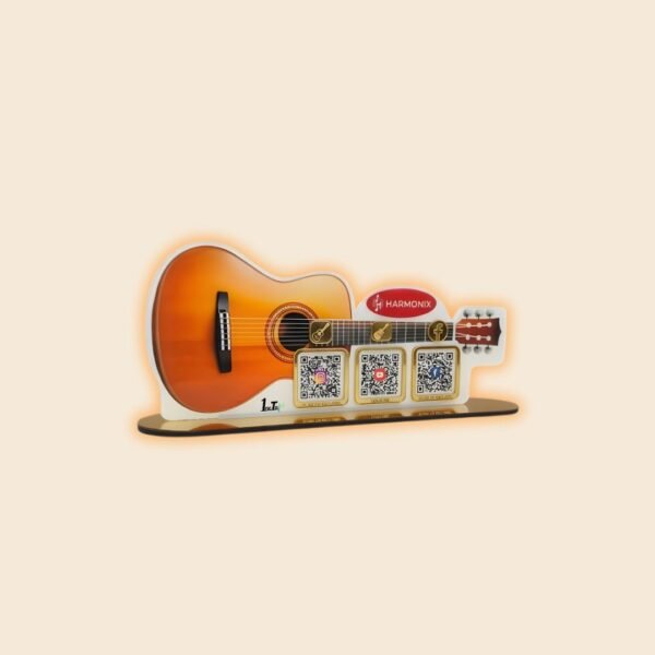 Rock Your Space with a 3-in-1 Guitar QR Standee 🎸