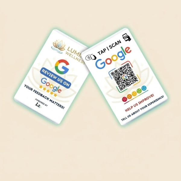 Custom NFC Google Review Card Bundles – Fixed Design with Your Logo & Link