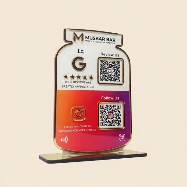 Boost Supplement Shop Sales with Smart NFC 2-in-1 Standee for Reviews and Quick Links 💪📱